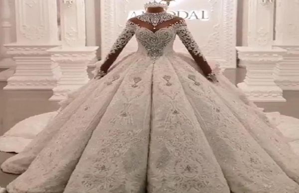 luxury crystal beaded applique lace ball gown wedding dress high neck sheer long sleeve hollow back vestido de noiva bride dress5933424, White
luxury crystal beaded applique lace ball gown wedding dress high neck sheer long sleeve hollow back vestido de noiva bride dress5933424, White