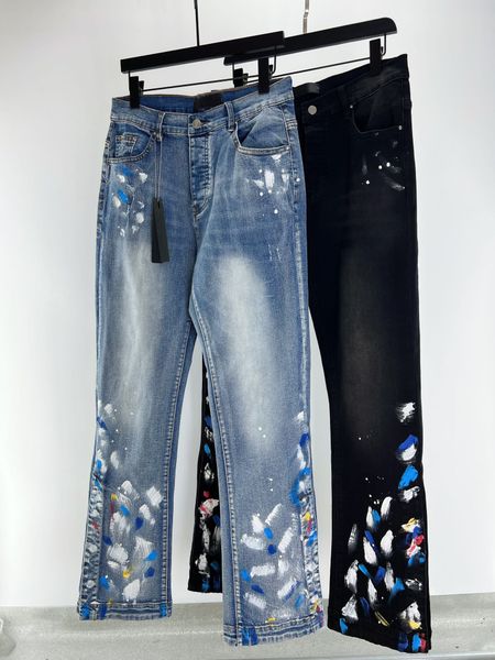 handsome mens jeans fashion spray painted design straight jeans luxury brand designer jeans, Blue
handsome mens jeans fashion spray painted design straight jeans luxury brand designer jeans, Blue