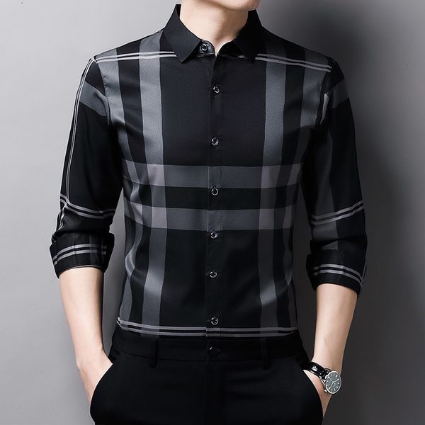 men's dress shirts m4xl2023 spring and autumn long sleeved casual fashion lined breathable striped trend 230628, White;black
men's dress shirts m4xl2023 spring and autumn long sleeved casual fashion lined breathable striped trend 230628, White;black