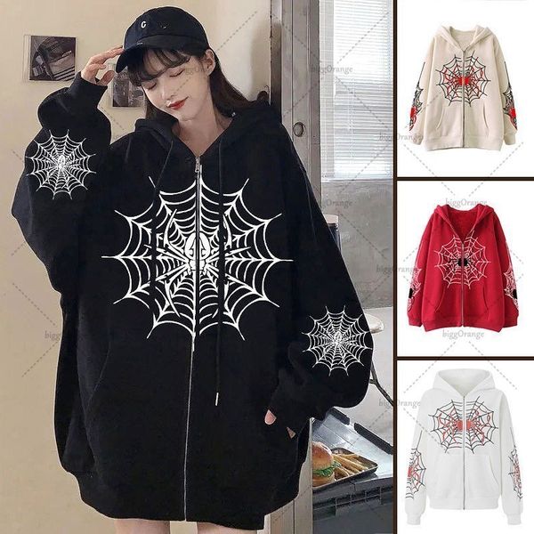 men s polos y2k american high street spiderweb oversized printed hoodie men goth punk harajuku zipper casual loose sweatshirt 230629, White;black
men s polos y2k american high street spiderweb oversized printed hoodie men goth punk harajuku zipper casual loose sweatshirt 230629, White;black