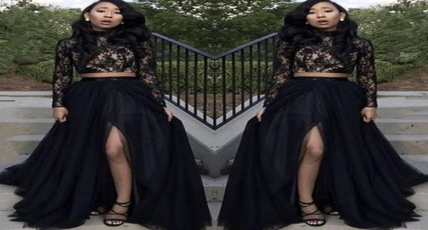 2019 new twopiece evening dresses front split prom gowns with long sleeve lace tulle celebrity formal wear black girl couple1925079, Black;red
2019 new twopiece evening dresses front split prom gowns with long sleeve lace tulle celebrity formal wear black girl couple1925079, Black;red