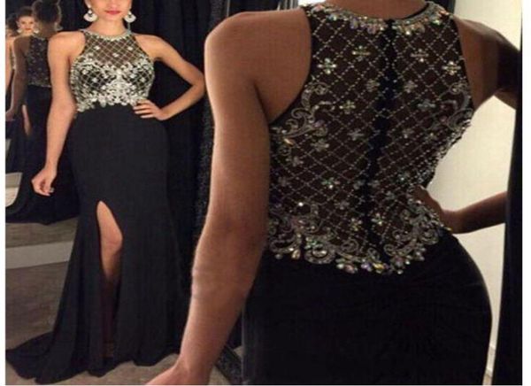 2019 prom dresses black bling jewel neck sleeveless beads crystal side split mermaid sheath long sheer back party dress evening go6148335
2019 prom dresses black bling jewel neck sleeveless beads crystal side split mermaid sheath long sheer back party dress evening go6148335