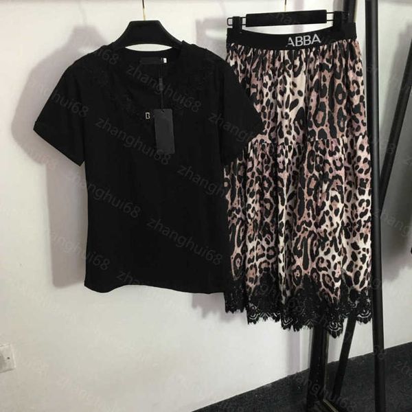 23ss womens designer clothing skirt set lace lace short sleeve t-shirt leopard print high waisted skirt sets womens clothing a1, White
23ss womens designer clothing skirt set lace lace short sleeve t-shirt leopard print high waisted skirt sets womens clothing a1, White