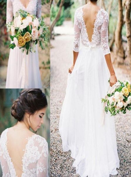 vintage wedding dresses lace chiffon bridal dresses boho lace dress vneck 3 4 long sleeves low back aline wedding dresses yo913078182, White
vintage wedding dresses lace chiffon bridal dresses boho lace dress vneck 3 4 long sleeves low back aline wedding dresses yo913078182, White