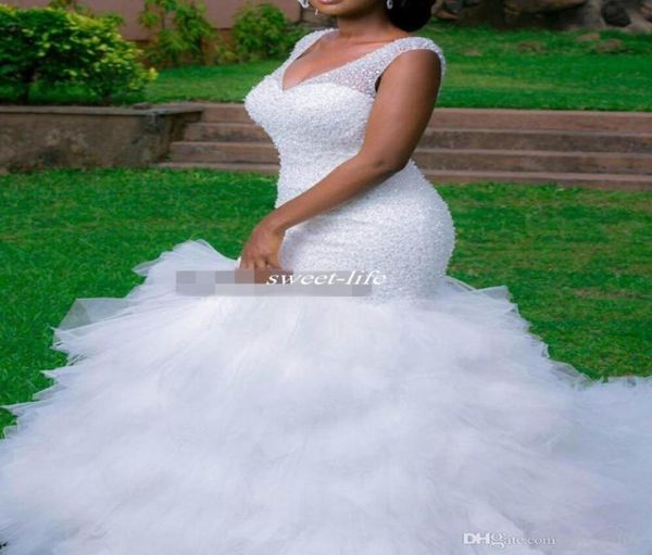 plus size mermaid wedding dress beading sheer deep v neck backless corset ruffles tulle garden bridal gown1630651, White
plus size mermaid wedding dress beading sheer deep v neck backless corset ruffles tulle garden bridal gown1630651, White
