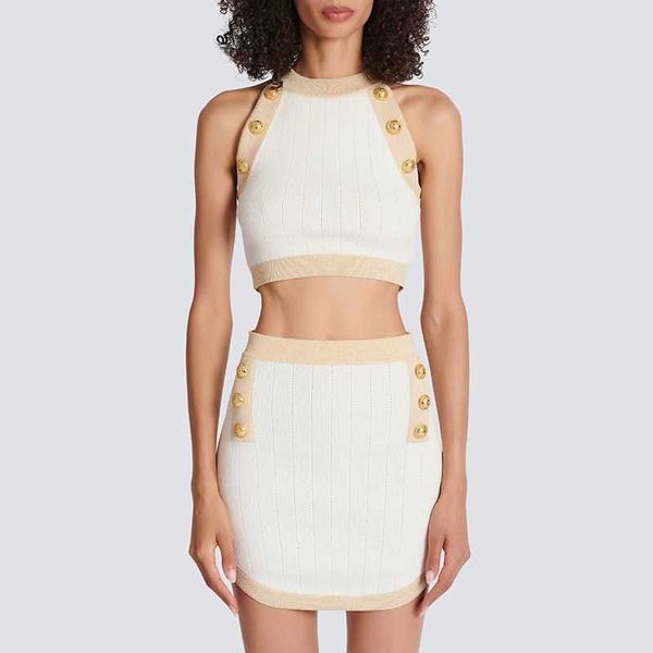 designer women's tank knit 23 year family b's gold thread bordered small fragrant high grade knit shirt gold button camisole spicy, White
designer women's tank knit 23 year family b's gold thread bordered small fragrant high grade knit shirt gold button camisole spicy, White