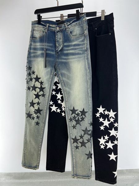 highend brand designer jeans fashion leather pentagram stitching design pencil jeans handsome casual jeans for men, Blue
highend brand designer jeans fashion leather pentagram stitching design pencil jeans handsome casual jeans for men, Blue