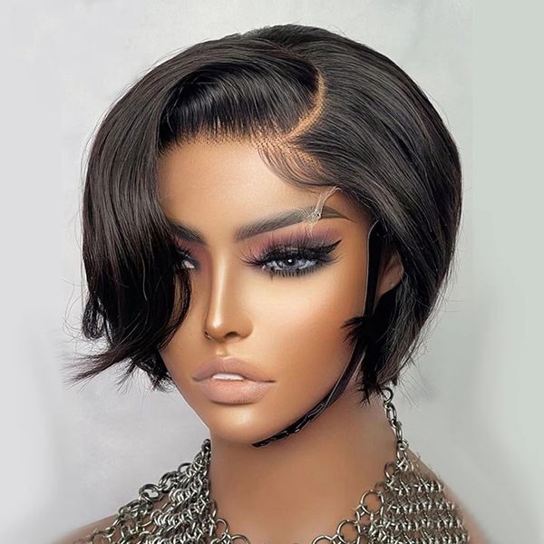 synthetic s short bob pixie cut lace frontal straight transparent front human hair for black women preplucked brazilian 230629
synthetic s short bob pixie cut lace frontal straight transparent front human hair for black women preplucked brazilian 230629