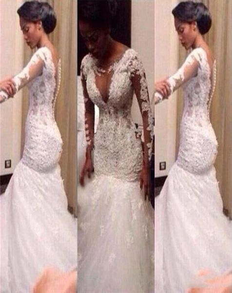 south african mermaid white wedding dresses long sleeves beaded lace appliques elegant floor length wedding gowns buttonup back b8574654
south african mermaid white wedding dresses long sleeves beaded lace appliques elegant floor length wedding gowns buttonup back b8574654