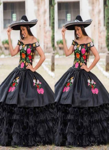 2022 vintage black quinceanera dresses charro mexican embroidered ruffles satin organza off shoulder ball gown formal evening dres4375977, Blue;red
2022 vintage black quinceanera dresses charro mexican embroidered ruffles satin organza off shoulder ball gown formal evening dres4375977, Blue;red