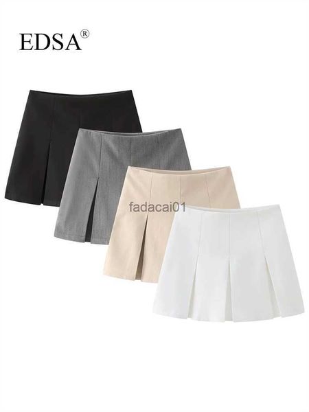 edsa women elegant solid pleated skort 2023 summer fashion high waist for female mini skirt shorts l230621, Black
edsa women elegant solid pleated skort 2023 summer fashion high waist for female mini skirt shorts l230621, Black