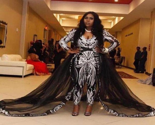 plus size black girl prom jumpsuit dress with detachble train long sleeve luxury lace applique evening gown pant suit2423465, Black;red
plus size black girl prom jumpsuit dress with detachble train long sleeve luxury lace applique evening gown pant suit2423465, Black;red