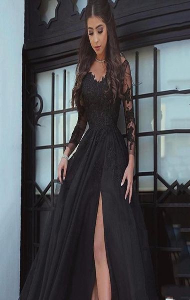 2020 amazing black prom dresses long sheer tulle dress split side and backless appliques dresses evening women party gowns3009867
2020 amazing black prom dresses long sheer tulle dress split side and backless appliques dresses evening women party gowns3009867