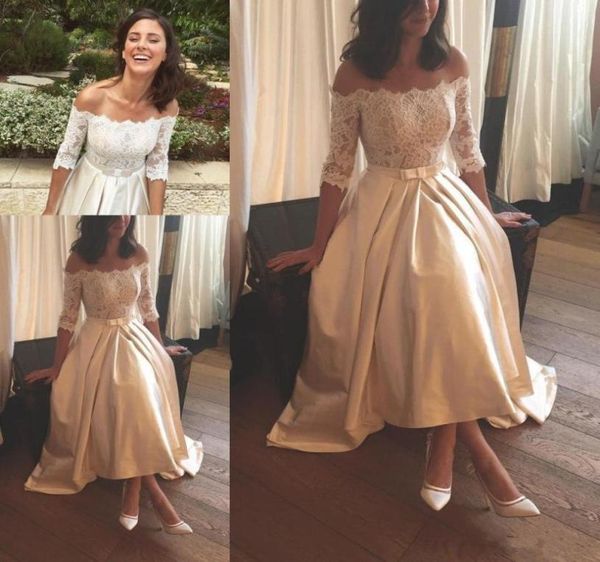 ruched satin a line wedding dresses with sash bateau neck lace half sleeves 2019 vintage bridal gowns3893474, White
ruched satin a line wedding dresses with sash bateau neck lace half sleeves 2019 vintage bridal gowns3893474, White