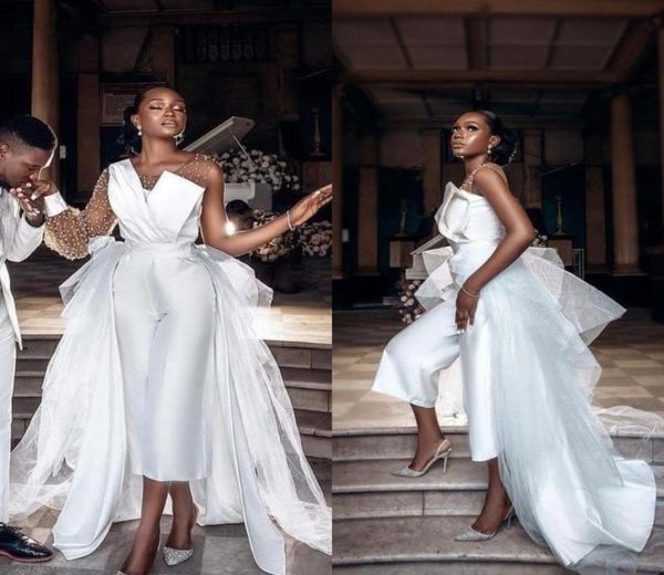 elegant white jumpsuit wedding dresses bridal gowns with detachable train sheer long sleeve beaidng vestido de novia9280104
elegant white jumpsuit wedding dresses bridal gowns with detachable train sheer long sleeve beaidng vestido de novia9280104