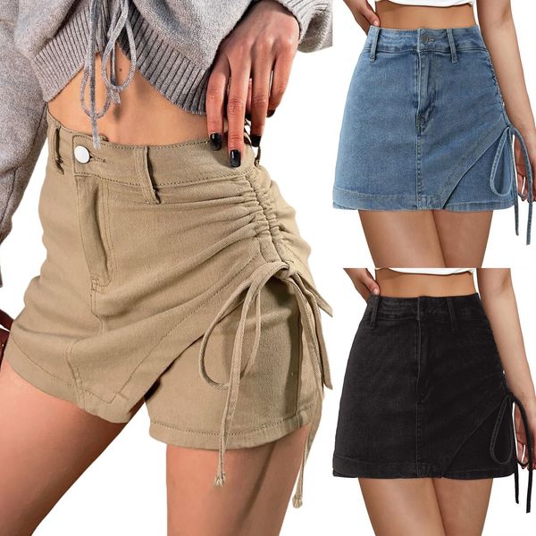 skirt s casual low waist drawstring button mini denim skirt with pocket shirtdresses ruffles patchwork 230628, Black
skirt s casual low waist drawstring button mini denim skirt with pocket shirtdresses ruffles patchwork 230628, Black