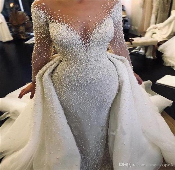 luxury full pearl beaded mermaid wedding dresses with detachable train vintage long sleeves saudi arabic plus size bridal gown9897873, White
luxury full pearl beaded mermaid wedding dresses with detachable train vintage long sleeves saudi arabic plus size bridal gown9897873, White