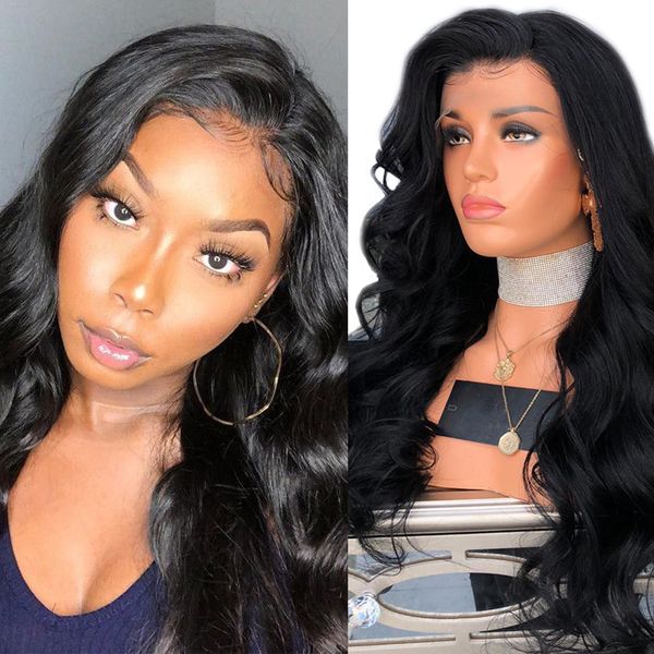 long black hair 1b body wave lace front wig water wavy heat resistant wigs for women daily makeup use, Black;brown
long black hair 1b body wave lace front wig water wavy heat resistant wigs for women daily makeup use, Black;brown