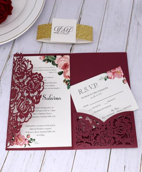 2020 burgundy rose laser cut pocket wedding invitation with rsvp card with glitter belt and tag quinceanera invitation graduation 7135532, Black
2020 burgundy rose laser cut pocket wedding invitation with rsvp card with glitter belt and tag quinceanera invitation graduation 7135532, Black