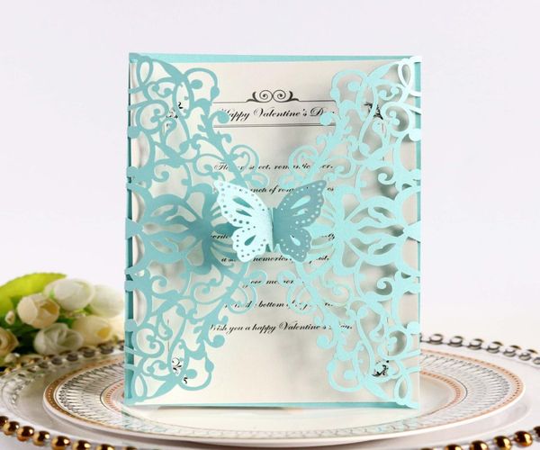 light blue wedding cards shiny laser cut cards invitations with butterfly for engagement party business diy 20 color quinceanera i7899257, Black
light blue wedding cards shiny laser cut cards invitations with butterfly for engagement party business diy 20 color quinceanera i7899257, Black