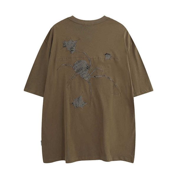 yao light men's wear | american street spider embroidery short sleeve t-shirt men's and women's fashion oversize half sleeve, White;black
yao light men's wear | american street spider embroidery short sleeve t-shirt men's and women's fashion oversize half sleeve, White;black