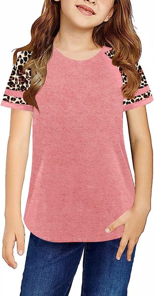girls casual short sleeve t shirts kids loose soft leopard print on sleeves designing, Blue
girls casual short sleeve t shirts kids loose soft leopard print on sleeves designing, Blue