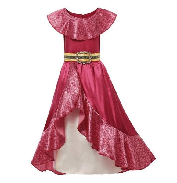muababy girl elena of avalor adventure dress up children summer princess cosplay costume girls sleeveless ruffles classic dress y17152265, Red;yellow