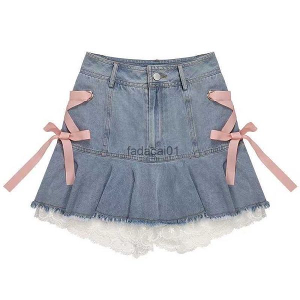 pink strappy denim skirts women 2022 summer elegant girl white lace stitching miniskirt ins casual sweet aline skirt l230621, Black
pink strappy denim skirts women 2022 summer elegant girl white lace stitching miniskirt ins casual sweet aline skirt l230621, Black