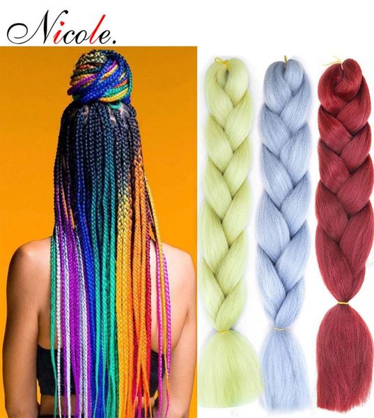 nicole 24inch omber jumbo braiding crochet hair new style soft kanekalon fieber blackpurpleblue color rainbow synthetic hair ext6441452, Black
nicole 24inch omber jumbo braiding crochet hair new style soft kanekalon fieber blackpurpleblue color rainbow synthetic hair ext6441452, Black