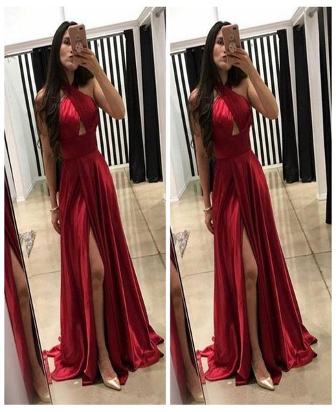 halter dark red aline prom dresses 2018 evening gowns slit vestidos de fiesta party wear2870648, Black
halter dark red aline prom dresses 2018 evening gowns slit vestidos de fiesta party wear2870648, Black