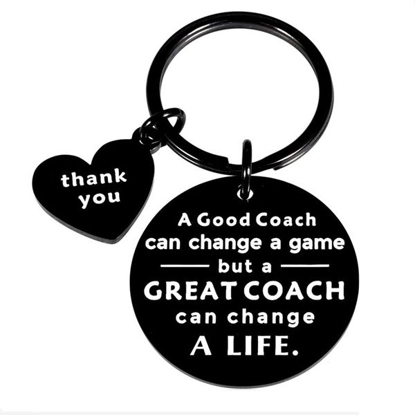 size 30*30mm a good coach can change a game stainless steel keychain pendant round black english letters keychains jewelry gift accessories, Silver
size 30*30mm a good coach can change a game stainless steel keychain pendant round black english letters keychains jewelry gift accessories, Silver