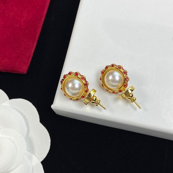 red diamonds women designer stud white pearl luxury brass engagement earring wholesale, Golden;silver
red diamonds women designer stud white pearl luxury brass engagement earring wholesale, Golden;silver