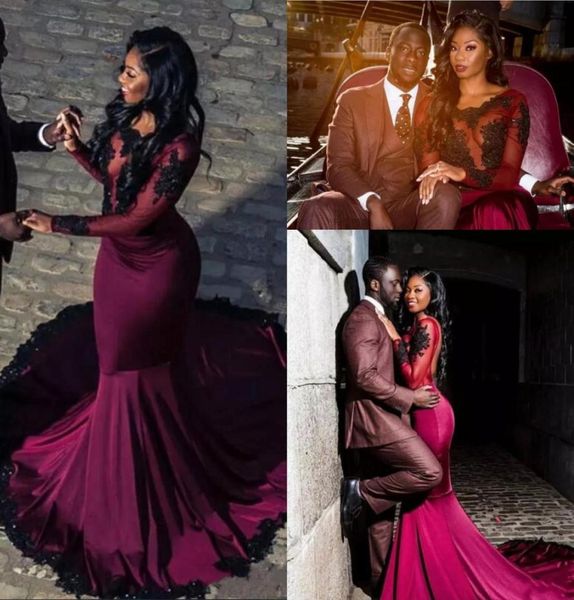 2018 african burgundy prom dresses sheer long sleeves with black appliques lace mermaid formal party evening gowns vestidos de fie5321499
2018 african burgundy prom dresses sheer long sleeves with black appliques lace mermaid formal party evening gowns vestidos de fie5321499