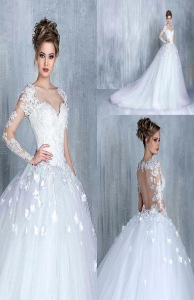 2021 vintage 3dfloral long sleeves sweetheart aline wedding dresses appliques backless tulle bridal gowns with sweep train1171395, White
2021 vintage 3dfloral long sleeves sweetheart aline wedding dresses appliques backless tulle bridal gowns with sweep train1171395, White