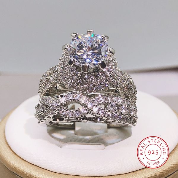 with side stones 925 silver trendy milangirl white crystal round ring 2 pcs set for women girls wedding engagement party fashion jewelry 230
with side stones 925 silver trendy milangirl white crystal round ring 2 pcs set for women girls wedding engagement party fashion jewelry 230