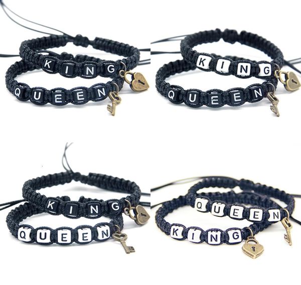 2pcspair couple bracelets cool black king and queen with key lock rope chains lovers gifts handmade charm bracelets accessories9516594, Golden;silver
2pcspair couple bracelets cool black king and queen with key lock rope chains lovers gifts handmade charm bracelets accessories9516594, Golden;silver