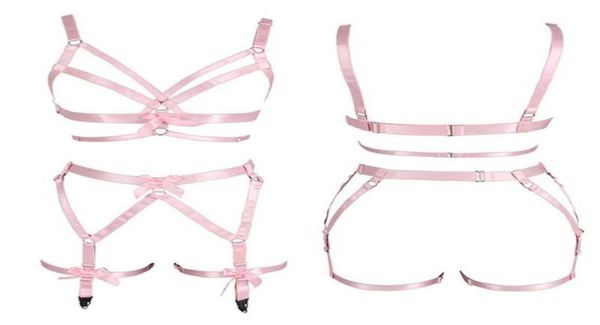 women pink bow full body harness bra elastic plus size cupless bra hollow out strappy garter belt punk gothic lingerie set s04494943, Red;black
women pink bow full body harness bra elastic plus size cupless bra hollow out strappy garter belt punk gothic lingerie set s04494943, Red;black