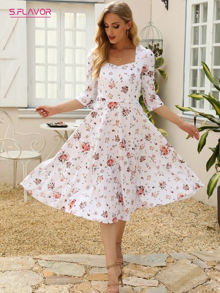 basic casual dresses s.flavor women spring white floral printed midi dresses elegant square collar 34 sleeve aline party vestidos french sty, Black;gray
basic casual dresses s.flavor women spring white floral printed midi dresses elegant square collar 34 sleeve aline party vestidos french sty, Black;gray