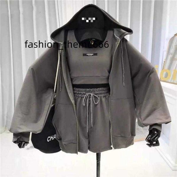 women's tracksuits three 3 piece sets women vest drawstring shorts hooded zipper jacket sportswear suits female solid sports hoodie, Gray
women's tracksuits three 3 piece sets women vest drawstring shorts hooded zipper jacket sportswear suits female solid sports hoodie, Gray