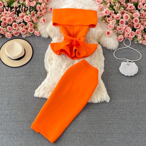 two piece dress neploe slash neck sleevess ruffled cropped high waist slim pencil skirt women solid color two-piece suits female 230629, White
two piece dress neploe slash neck sleevess ruffled cropped high waist slim pencil skirt women solid color two-piece suits female 230629, White