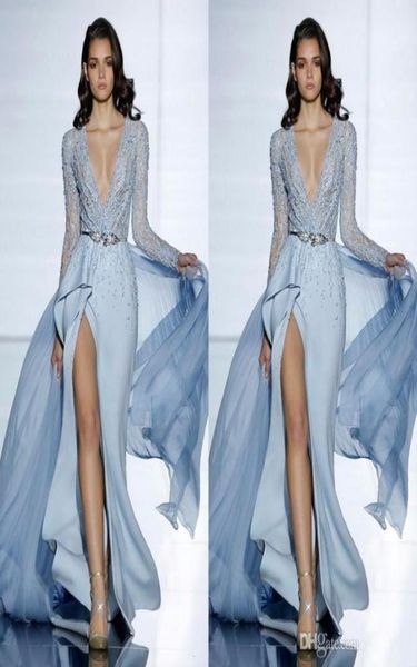 2020 new zuhair murad mermaid evening dresses with long sleeves formal prom dress crystals blue high split celebrity gowns 392690514, Black;red 
2020 new zuhair murad mermaid evening dresses with long sleeves formal prom dress crystals blue high split celebrity gowns 392690514, Black;red