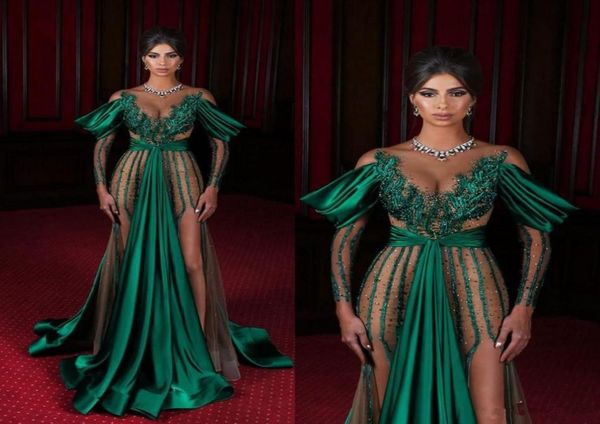 dark green evening dresses sheer jewel neck high side split long sleeve mermaid prom dress satin saudi arabia celebrity red carpet1045946, Black;red
dark green evening dresses sheer jewel neck high side split long sleeve mermaid prom dress satin saudi arabia celebrity red carpet1045946, Black;red