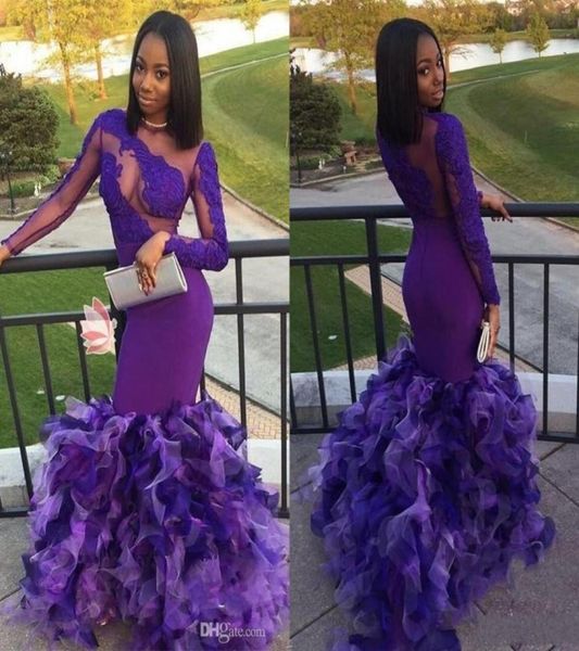 2018 african purple long sleeves evening dresses sheer neck lace appliques tiered tulle mermaid prom dress vestidos black girls pa8748468, Black;red
2018 african purple long sleeves evening dresses sheer neck lace appliques tiered tulle mermaid prom dress vestidos black girls pa8748468, Black;red