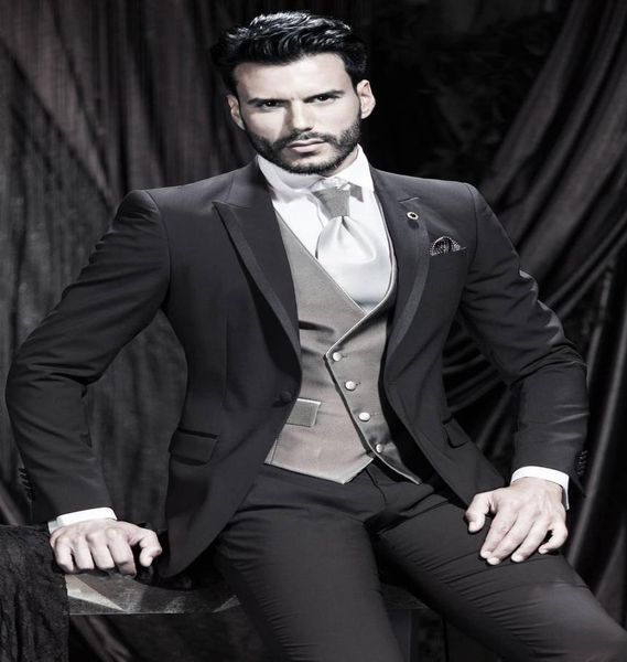men suits slim fit peak lapel groom tuxedos black wedding suits men 2015 groomsmen suits one button mens 3 piece suit jacketpant1140366, Black;gray
men suits slim fit peak lapel groom tuxedos black wedding suits men 2015 groomsmen suits one button mens 3 piece suit jacketpant1140366, Black;gray