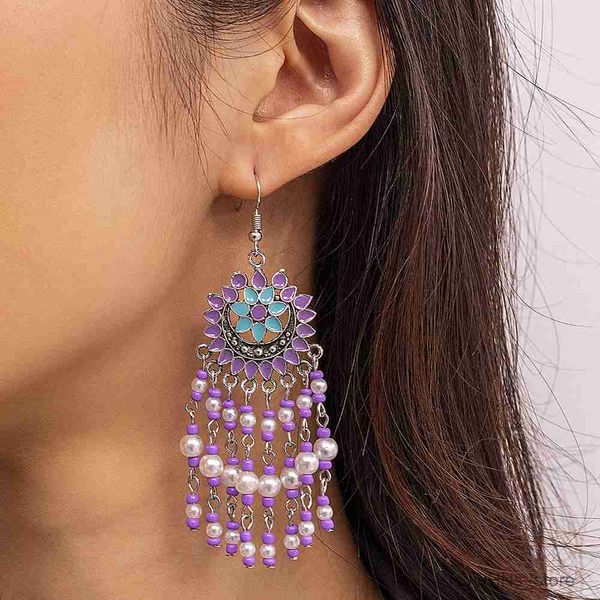 stud ethnic long rice bead pearl earrings for women retro elegant flower handmade dangle earrings jewelry gift r230630, Golden;silver
stud ethnic long rice bead pearl earrings for women retro elegant flower handmade dangle earrings jewelry gift r230630, Golden;silver