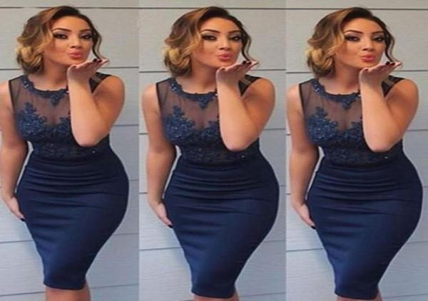 2019 navy blue lace applique women short cocktail party dresses knee length sheer neck column evening gown mature attractive3126009, Black
2019 navy blue lace applique women short cocktail party dresses knee length sheer neck column evening gown mature attractive3126009, Black