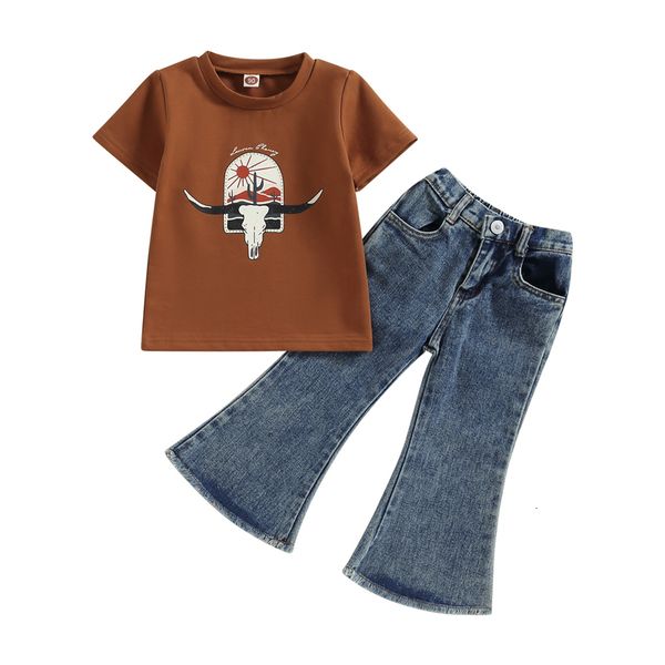 clothing sets girls summer toddler clothes kids short sleeve cattle head print denim flared pants children suit 230630, White
clothing sets girls summer toddler clothes kids short sleeve cattle head print denim flared pants children suit 230630, White