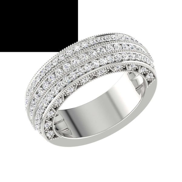 14k white gold three line half eternity wedding ring milgrain setting round natural diamond si- h/i engagement ring jewelry, Silver
14k white gold three line half eternity wedding ring milgrain setting round natural diamond si- h/i engagement ring jewelry, Silver
