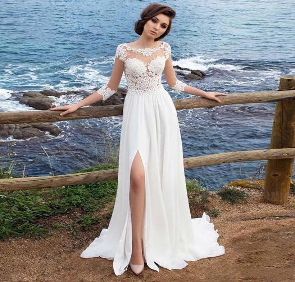 wedding dress beach chiffon appliques simple dress aline slit side vestido de novia playa bridal gown three quarter sleeve weddin8222750, White
wedding dress beach chiffon appliques simple dress aline slit side vestido de novia playa bridal gown three quarter sleeve weddin8222750, White