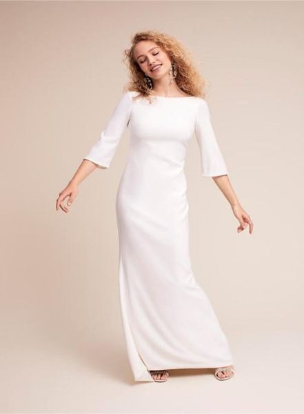 2019 new simple crepe mermaid boho modest wedding dresses with 34 sleeves v back short train informal bohemian modest wedding gow3248393, White
2019 new simple crepe mermaid boho modest wedding dresses with 34 sleeves v back short train informal bohemian modest wedding gow3248393, White